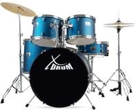 XDrum Semi 22" Standard Schlagzeug Satin Blue Sparkle - 22" BD, 12" TT, 13" TT,...