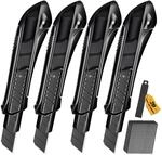 CCLIFE Cuttermesser Set 4 Messer 18 mm 20 Ersatzklingen Sicherheitslock | Ideal...