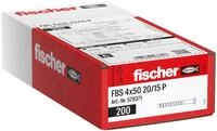 fischer Betonschraube FBS 4 x 50 20/15 P Panhead, galvanisch verzinkter Stahl,