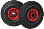 Relaxdays 2er Set Sackkarrenrad, 3.00-4, luftbereift, schwarz-rot | Ersatzrad...