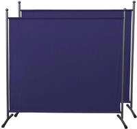 QUICK STAR 2 St&uuml;ck Paravent 180 x 178 cm Blau - Raumteiler Stellwand Blickdicht