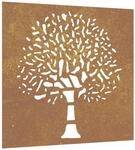 vidaXL Garten-Wanddeko 55x55 cm Cortenstahl Baum-Design
