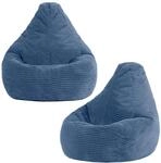 Icon Dalton Cord Sitzsack Kinder mit F&uuml;llung, 2er Pack, Blau | In Deutschland