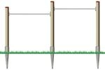 Gartenpirat Doppelreck Modell DLV aus L&auml;rche mit Edelstahl-Reckstangen