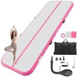 VEVOR Aufblasbare Gymnastikmatte 300x100x10 cm Airtrack-Turnmatte Pink