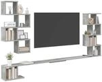vidaXL Wandmontiertes TV-Regal Betongrau 180 x 15 x 94 cm