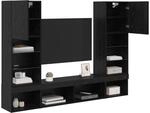 vidaXL TV Wand Einheiten mit LED 5 STK. Schwarz Eichen-Optik