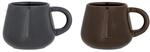 Bloomingville Noela Becher Set 2-teilig aus Stoneware, braun &ndash; 350 ml, rustikales