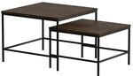 Vicco Couchtisch-Set Ramio, Eiche rustikal/Schwarz, 60 x 60 cm | 2 Teile, zur