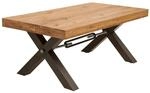 invicta INTERIOR Massiver Couchtisch Thor 110cm Wild Eiche ge&ouml;lt im Industrial