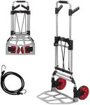 Werkzeugk&ouml;nig Aluminium Sackkarre klappbar 120 kg - Transportkarre ausziehbar...