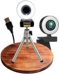 TronicXL Autofokus Webcam mit Ringlicht Lampe + Stativ Full HD 1920x1080p I 2