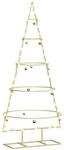 vidaXL Metall Weihnachtsbaum Gold 125 cm Pulverbeschichteter Stahl