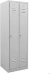STIER Garderobenspind, 2 Abteile, 1800x590x500mm, lichtgrau, 1 Regalboden, 1