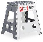 Relaxdays Klapphocker faltbar, 10er Set, Camping Hocker, wei&szlig;/grau | Badhocker, bis