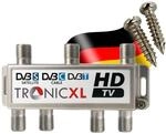 TronicXL Digitaler 6-Fach DVBT DVBT2 DVBC Antennen Kabel Fernsehen TV Verteiler