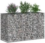 vidaXL Gabionen-Hochbeet 130 x 50 x 80 cm Verzinkter Stahl Silber