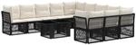 vidaXL Gartensofa-Set 12 STK. Schwarz Poly-Rattan