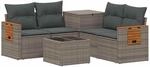 vidaXL Sofa Set 6 STK. Grau und Dunkelgrau Polyrattan und Stahl