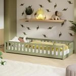 Kids Collective Kinderbett Bodenbett mit Rausfallschutz & Lattenrost Montessori...