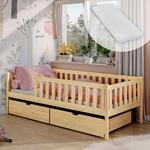 Kids Collective Kinderbett mit zwei Schubladen Rausfallschutz Lattenrost und...