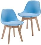 [en.casa] Kinderstuhl Elvdal 2er Set Kinderzimmerstuhl Himmelblau...