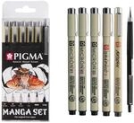 SAKURA Pigma Manga-Stifte-Set in Schwarz (6er-St&uuml;ck) | 3 Fineliner,...