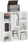 HOMCOM B&uuml;cherregal mit 8 Ebenen Standregal f&uuml;r Wohnzimmer, B&uuml;ro Wei&szlig; |...