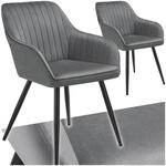 tectake&reg; Samt Stuhl, Esszimmerstuhl mit Samtstoff, K&uuml;chenst&uuml;hle modern,