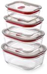 BLACK + BLUM Frischhaltedosen Glas mit Deckel 4er Set Mix, Auslaufsicher 