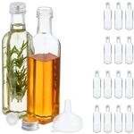 Relaxdays Flaschen zum Bef&uuml;llen, 16er Set, leere Glasflaschen, f&uuml;r Lik&ouml;r, &Ouml;l,