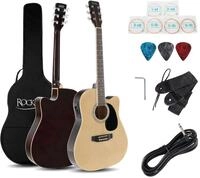 Rocktile WSD-8CE-NT Slim Line Westerngitarren Set - Dreadnought Akustik Gitarre...