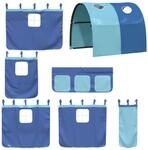 vidaXL Vorh&auml;nge f&uuml;r Hochbett mit Tunnel Blau Polyester