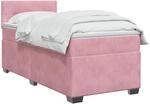 vidaXL Boxspringbett mit Matratze und LED Rosa 100 x 200 cm Samt | Vielf&auml;ltige
