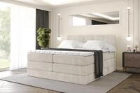 ALTDECOR Boxbett mit H3 H4 Matratze LIRO King - 200x200 - Beige | Lattenrost,...