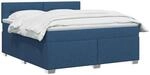 vidaXL Boxspringbett mit Matratze und LED Blau 180 x 200 cm Stoff | Integrierte