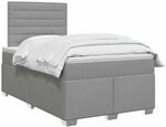 vidaXL Boxspringbett mit Matratze Hellgrau 120 x 190 cm Stoff | Die Beine...