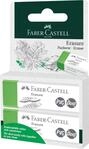 FABER-CASTELL 187251 - Radiergummi Erasure, PVC-frei, Dust-free, gr&uuml;n, zwei Radierer