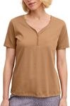 CALIDA Sleep Over M&M T-Shirt Damen | Kurzarm-Shirt mit Knopfleiste, weiche