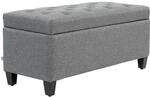 HOMCOM Sitzbank mit Stauraum Polsterbank 100 x 40 x 44 cm Hellgrau | Mit...