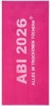 Egeria ABI 2026 Duschtuch pink gewebt 75 x 180 cm, Abitur Strandtuch aus 100%