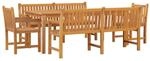 vidaXL 5-TLG. Garten-Essgruppe Massivholz Teak