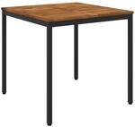 vidaXL Gartentisch Nat&uuml;rlich und Schwarz 80 x 80,5 x 75 cm