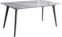 Beliani Gartentisch Sinterstein Marmor Optik grau rechteckig 160 x 90 cm mit