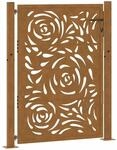 vidaXL Gartentor 100x125 cm Verwitterungsstahl Flammendesign