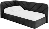 ALTDECOR Jugendbett ohne Matratze - FIKY 80x200 Schwarz | Kinderbett Polsterbett