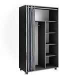 Vicco Kleiderschrank Doros, Grau, 100 x 168 cm | zur flexiblen Aufbewahrung von