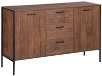 Beliani Klassisches Sideboard dunkler Holzfarbton/schwarz Tifton