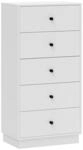 HOMCOM Kommode Sideboard mit 5 Schubladen f&uuml;r Flur 47 x 29 x 95 cm Wei&szlig; |...