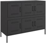 vidaXL Sideboard Schwarz 100,5x39x79 cm Stahl
